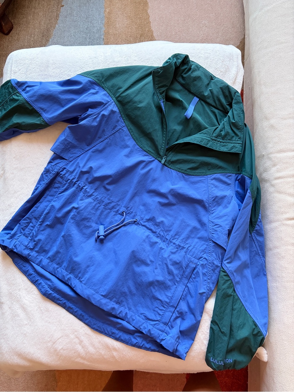 lululemon athletica Blue and Green Half-Zip Utility Anorak